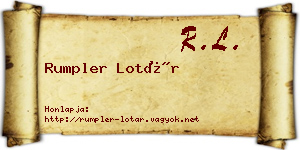 Rumpler Lotár névjegykártya